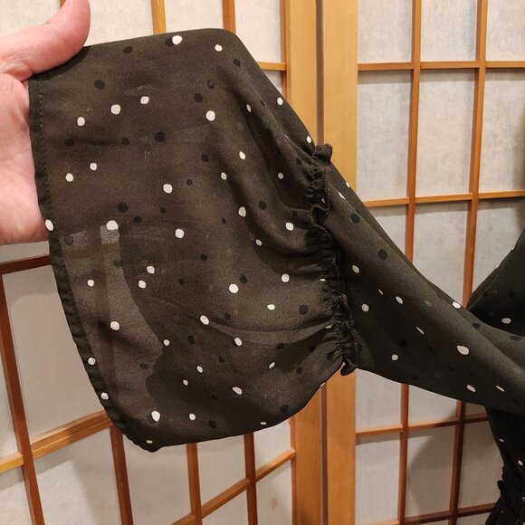 H&M Green Polka Dot Bell Sleeve Dress, Size US 4/EUR 34, EUC! - Picture 6 of 7